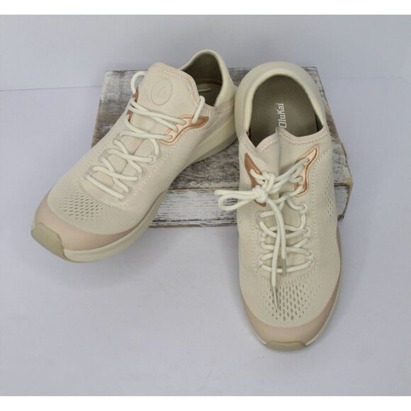 OluKai Shoes - OluKai KAHOLO Slip On Shoes Womens Size 9.5 Beige Canvas Loafers Boat Shoes NWOB